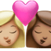 👩🏼‍❤️‍💋‍👩🏽 kiss: woman, woman, medium-light skin tone, medium skin tone display on Apple